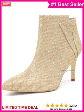 Glitter Pointed Toe Stiletto Heel Zipper Ankle Boots